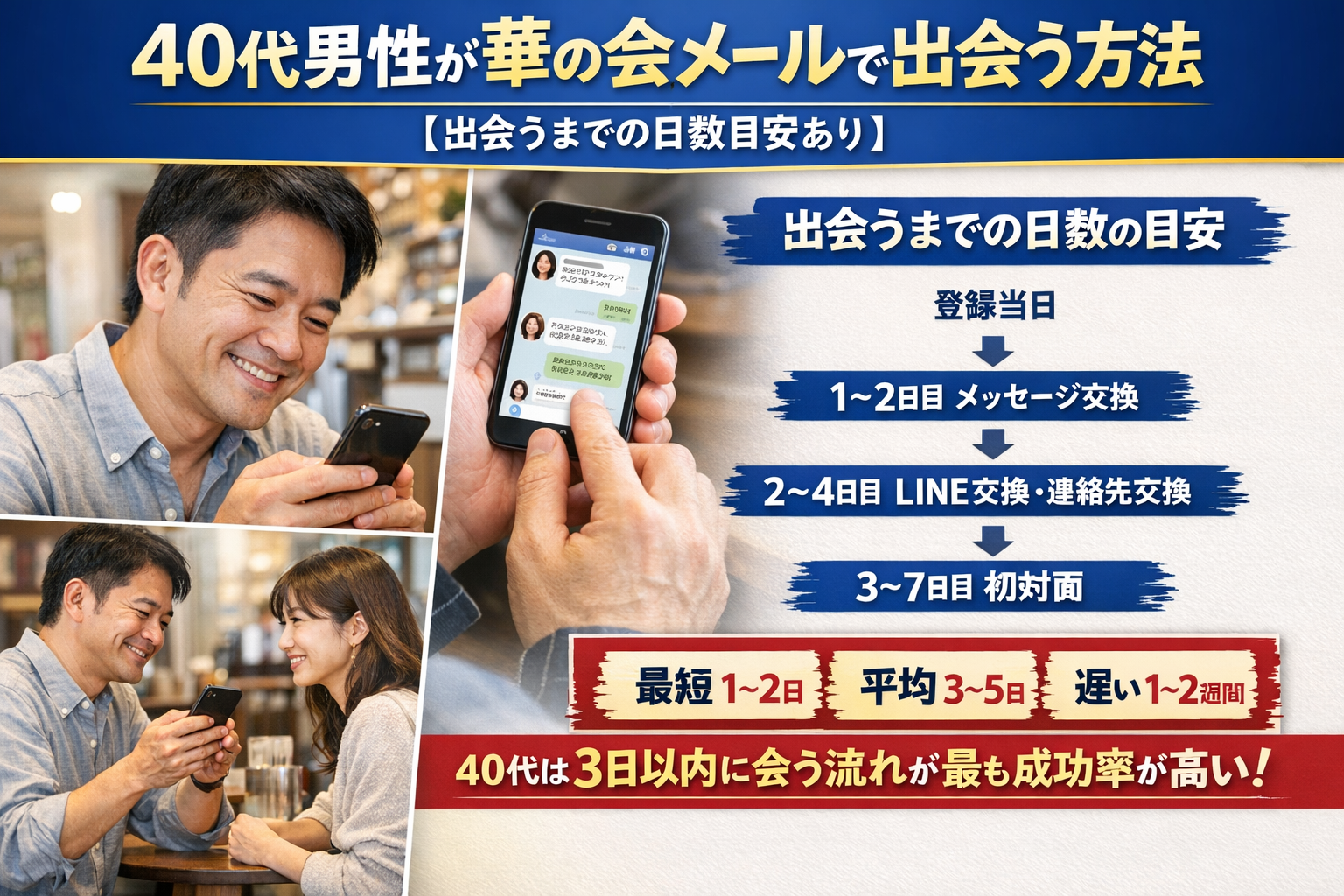 40代男性が華の会メールで出会う方法